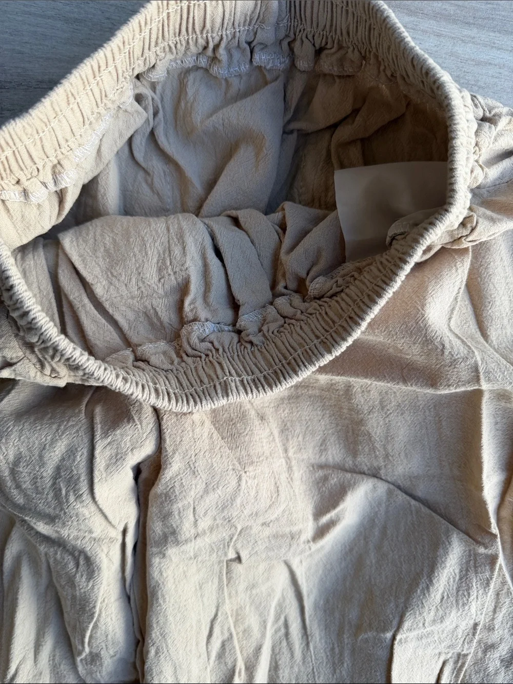 Men's Lightweight Beige Drawstring Pants